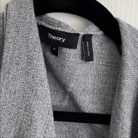 THEORY grey open drape cardigan - Picture 3 of 4
